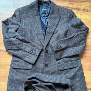 Madewell Bedford Oversized Blazer in Brown and Blue